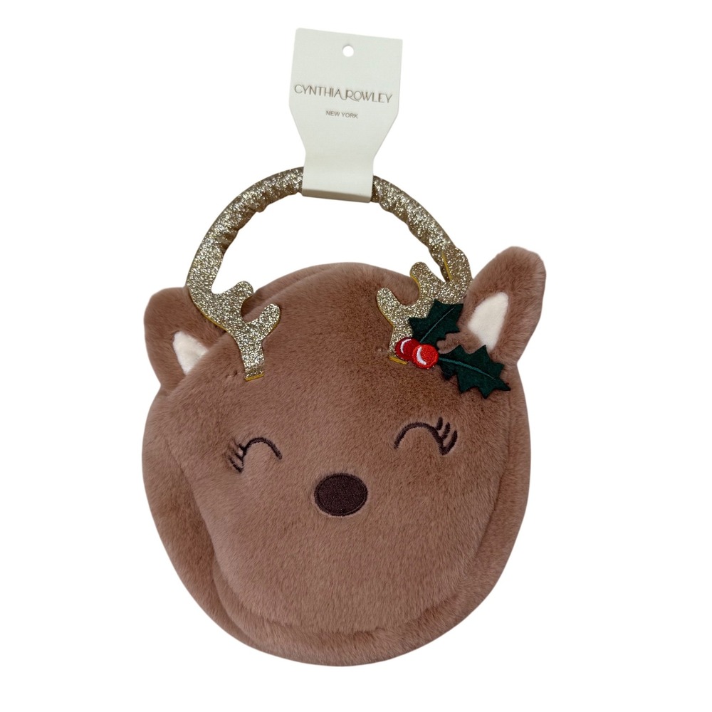 NWT Cynthia Rowley Kids‎ Faux Fur Reindeer Christmas Holiday Purse Bag NEW
